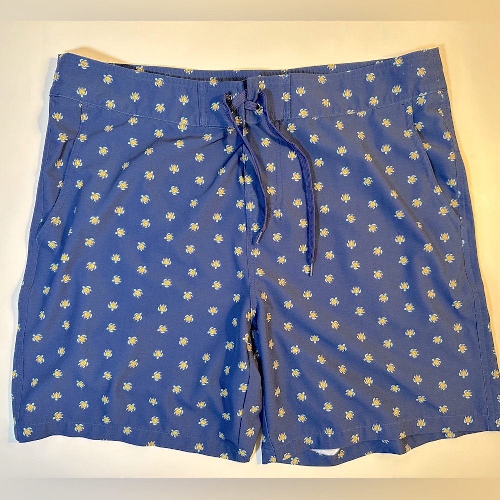 Kortni Jeane Men’s size 36 Swim Trunks Board‎ Shorts Adjustable Blue Turtles
